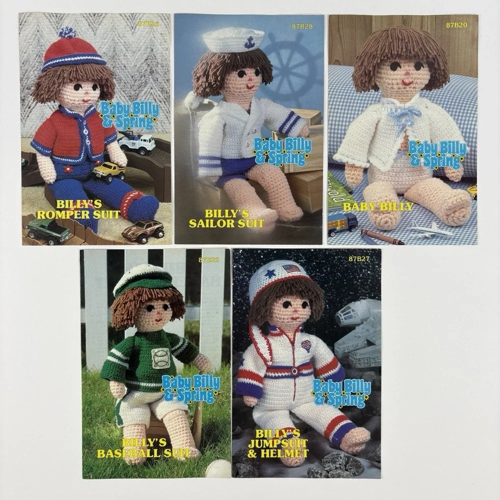 Annie's Pattern Club Soft Sculpture Doll Crochet Patterns Lot of 10 Billy Spring